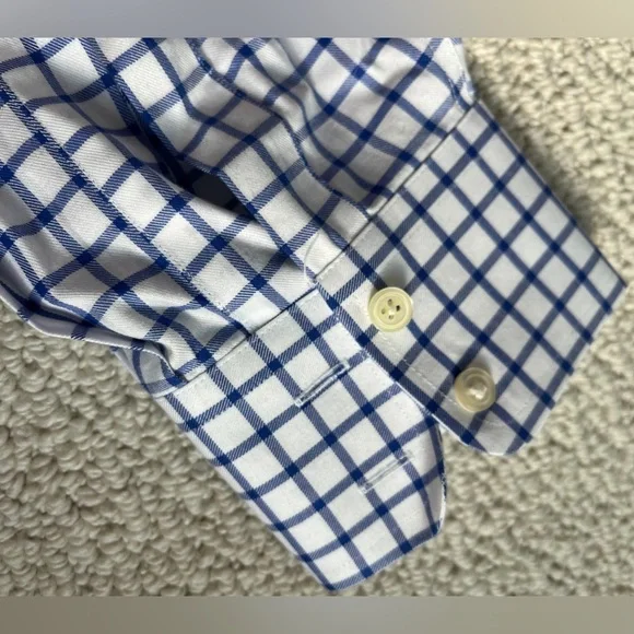 Charles Tyrwhitt Blue and White Check Dress Shirt - Picture 7 of 7